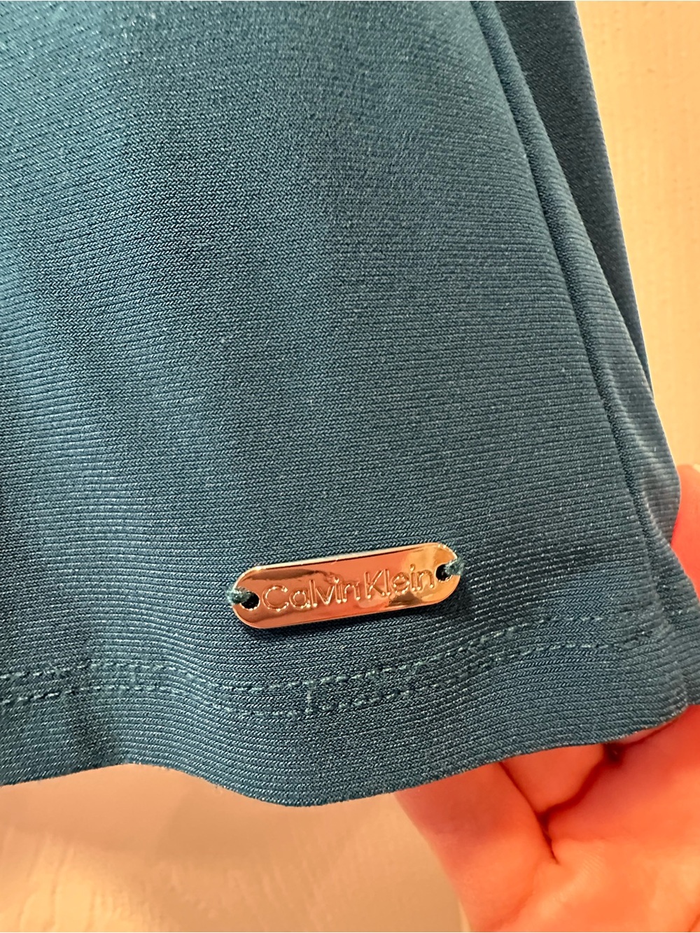 Calvin Klein Teal Short Flutter Sleeve Cutout Top - Picture 3 of 3